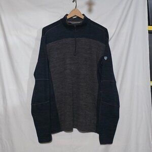 Kuhl #3112 Ryzer 1/4 Zip Men's Pullover - Pirate Blue / Gray - Sz XL*